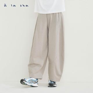 【a la sha】特殊a字繡花繭型棉褲