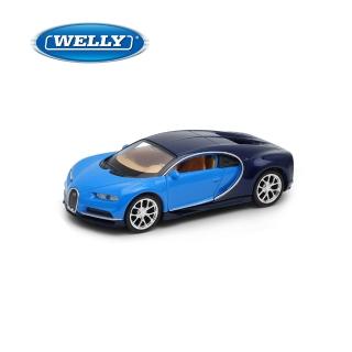 【WELLY】4.75吋 布加迪 Bugatti Chiron 超級跑車模型 43738CW(藍色)
