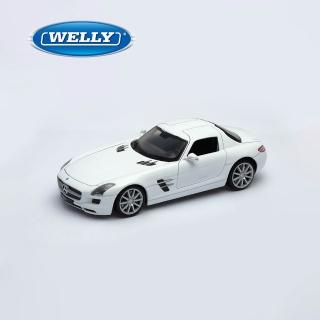 【WELLY】1:24 賓士 Mercedes-Benz SLS AMG 經典跑車模型 24025W(白色)