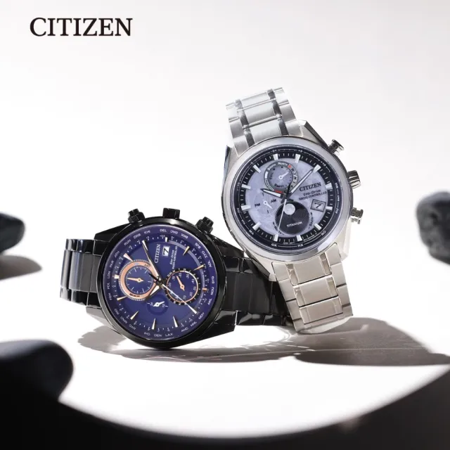 【CITIZEN 星辰】GENTS系列 韋禮安配戴款 光動能全球電波月相錶/爍月款43mm(BY1010-81H)