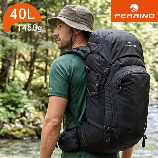 【FERRINO】雙11 登山健行網架背包 黑色 Finisterre 40 75747