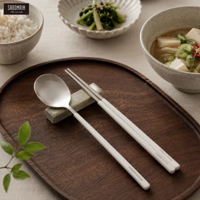 【SADOMAIN 仙德曼】（４套入組）露營餐具組(湯匙/抗菌餐具/環保餐具/筷子/環保筷)