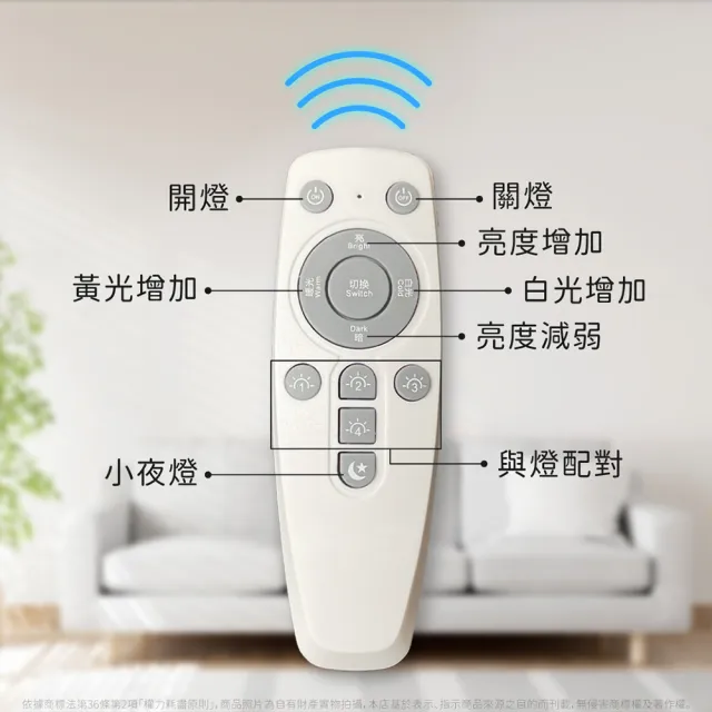 【Everlight 億光】2入組 50W星晴適用5-6坪調光調色LED吸頂燈 全電壓_天花板燈具/遙控切換/四種情境(最暢銷