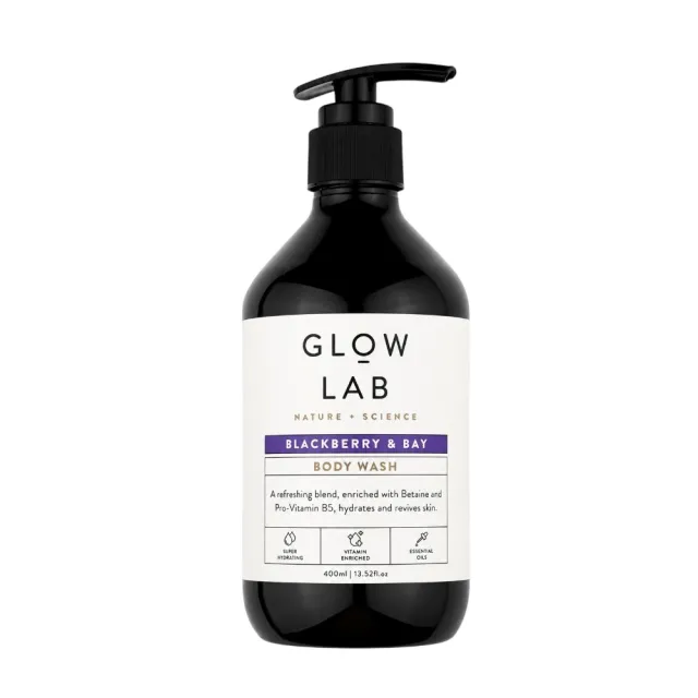 澳洲 GLOW LAB 植物精油沐浴露 400ml (佛手柑橘 椰子檀香 黑莓月桂葉) 保濕