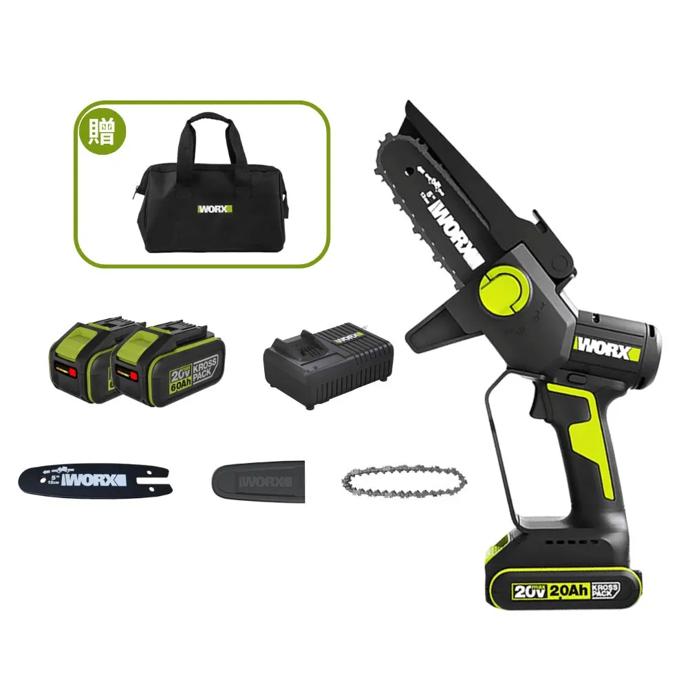 【WORX 威克士】20V 12cm 迷你小型電鋸 WD331.7(鋸子 便攜 鋸木 鍊鋸機 電動鋸子 無刷鋰電迷你小型電鋸)