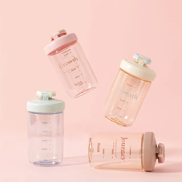 【Oolab 良杯製所】2入組 律動蛋白搖搖杯 500ml(防漏/乳清蛋白/7色任選/攪拌球/健身杯)