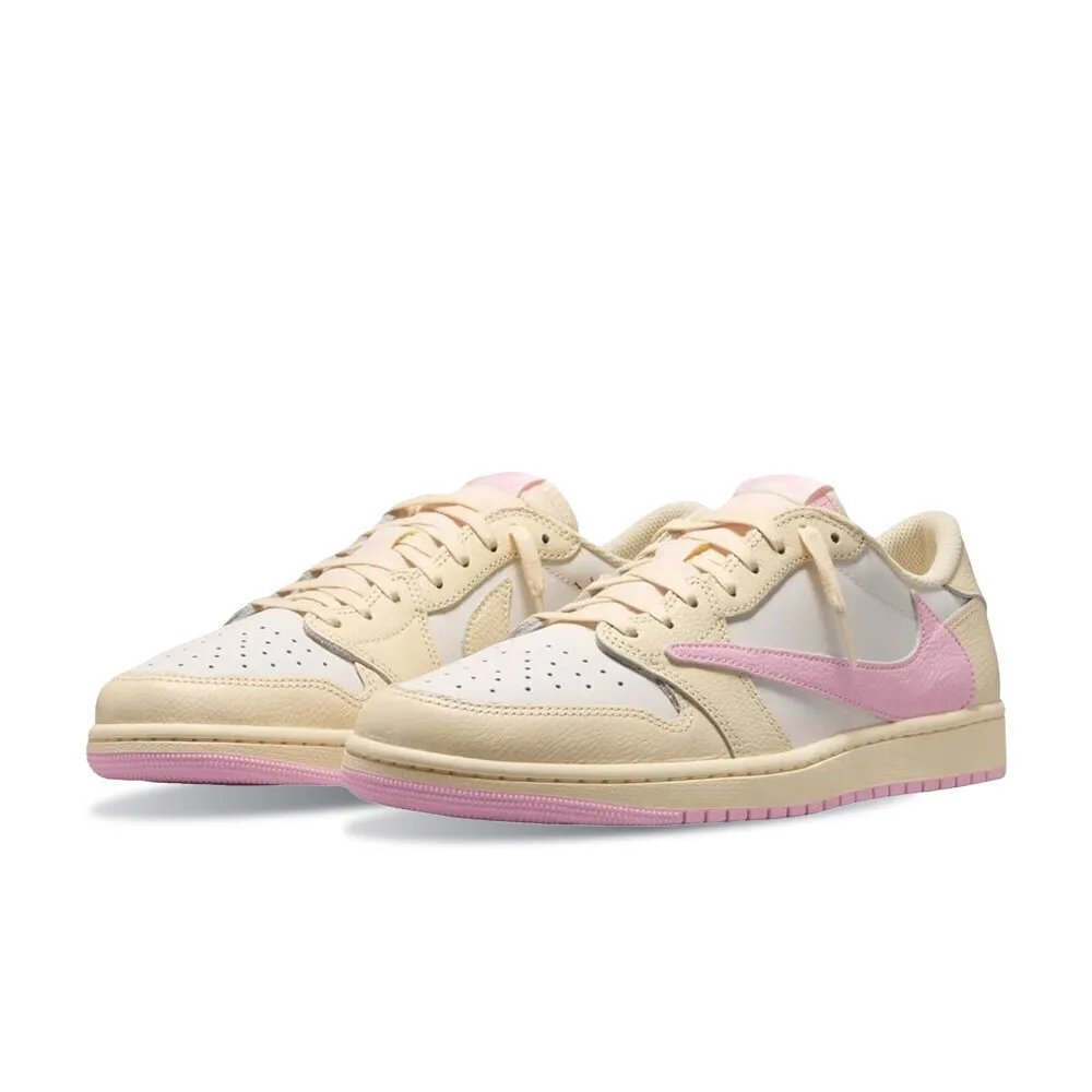 【NIKE 耐吉】Travis Scott x Nike Air Jordan 1 Low OG SP 淺粉倒勾 聯名爆款 復古做舊 男鞋 IQ7604-100