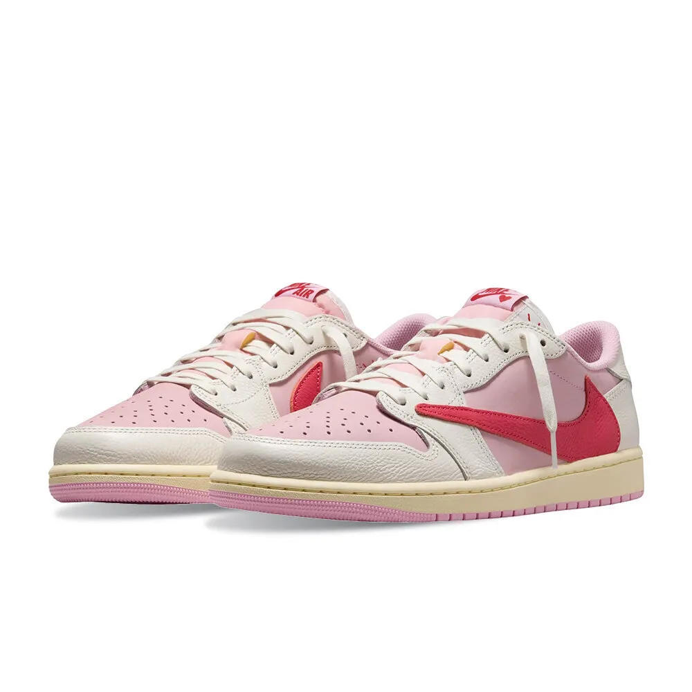 【NIKE 耐吉】Travis Scott x Nike Air Jordan 1 Low OG SP 粉紅倒勾 聯名爆款 街頭 男鞋 IQ7604-101
