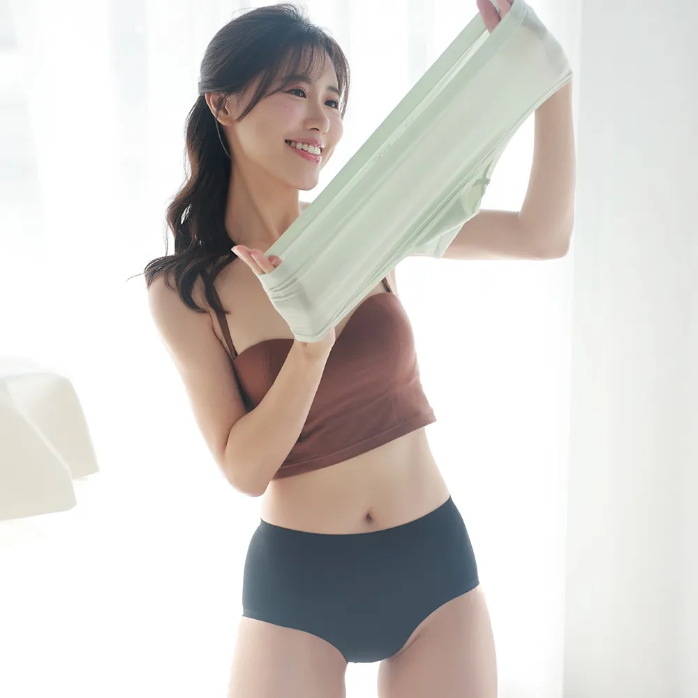 【蒂巴蕾】4件組-桑蠶絲無縫抗菌內褲 中腰 女(木漿棉 透氣舒適 超彈力 柔絲 大尺碼 女內褲 中高腰)