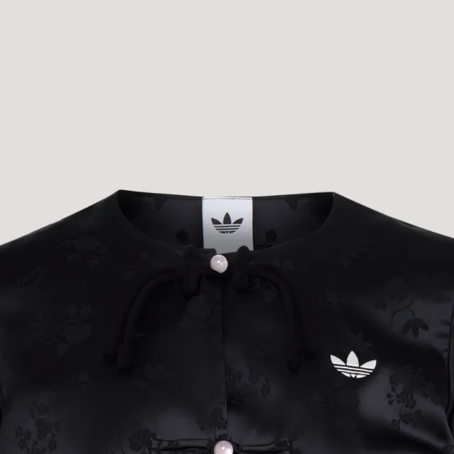 【adidas 愛迪達】NEW CHINESE 短袖外套 LD6443 女款ORIGINALS休閒緹花緞面夾克