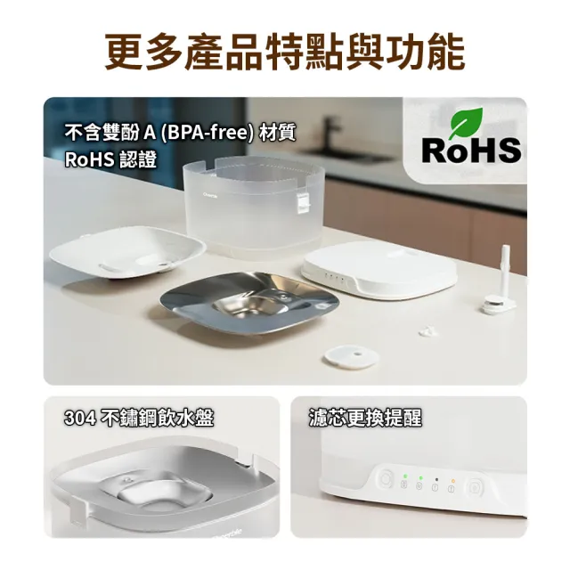 【Cheerble】七布無泵無線寵物飲水機 D1 Pro 4L(磁力出水 無泵浦設計 無二次汙染 中大型犬通用)