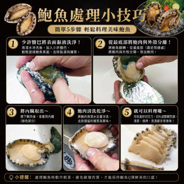 【小川漁屋】南非活凍帶殼鮑魚1包(500g±10%/包/約6-8粒)
