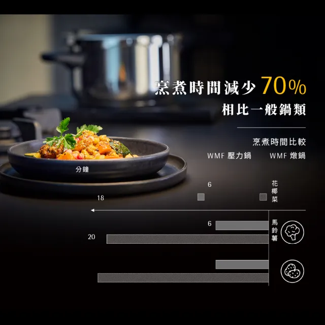 【WMF】法國製 Perfect V3 快力鍋二件組 22cm (3+6.5L) IH爐/電磁爐適用