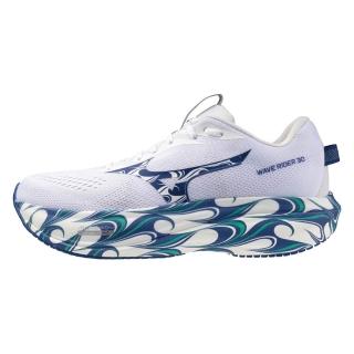 【MIZUNO 美津濃】Wave Rider 30 男 慢跑鞋 支撐 緩震 30週年紀念 白 藍(J1GU262382)