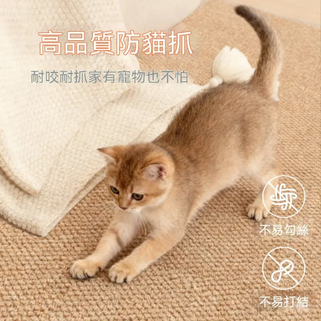 新川 貓抓板貓窩一體地毯 仿劍麻貓爪墊子 貓咪睡覺耐磨不掉屑 大號貓砂墊120×200cm
