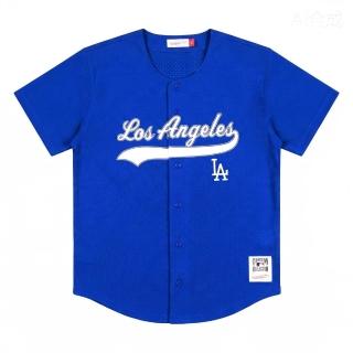 【MITCHELL & NESS】MLB MESH BUTTON FRONT TOP LOS ANGELES DODGERS ROYAL 洛杉磯道奇 藍 上衣 球衣 T恤