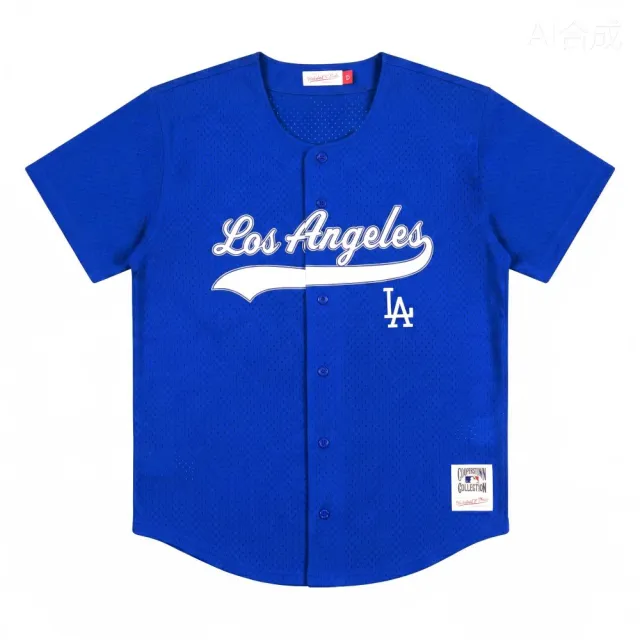 【MITCHELL & NESS】MLB MESH BUTTON FRONT TOP LOS ANGELES DODGERS ROYAL 洛杉磯道奇 藍 上衣 球衣 T恤