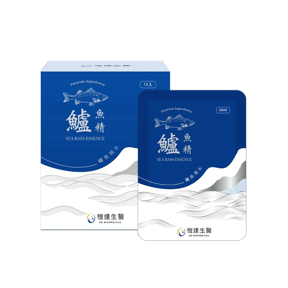 【Gelovery 愷達生醫】鱸魚得水 鱸魚精 四盒組;15包/盒（60ml/包;添加後生元維持消化道機能）