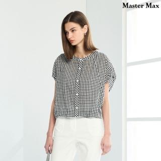 【Master Max】天絲棉格紋下擺鬆緊襯衫(8617017)
