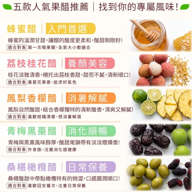 【永禎】經典濃醇水果醋600mlx5瓶 任選(天然無添加/含酵素果醋/中元普渡拜拜)