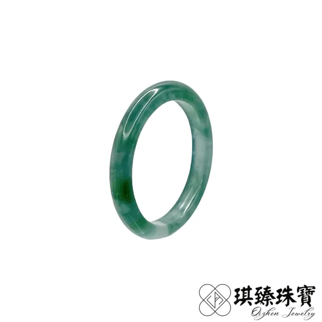 【琪臻珠寶】天然A貨翡翠糯冰種藍水飄花細版戒指(內徑14-18mm_經典款_隨機出貨_9月獻禮_限時優惠)