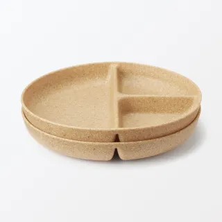 【MUJI 無印良品】再生環保材質分隔盤兩入組 211餐盤 兒童餐盤 環保材質 