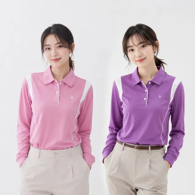 【遊遍天下】MIT台灣製女款抗UV吸濕排汗長袖POLO衫多色(M-5L 大尺碼)