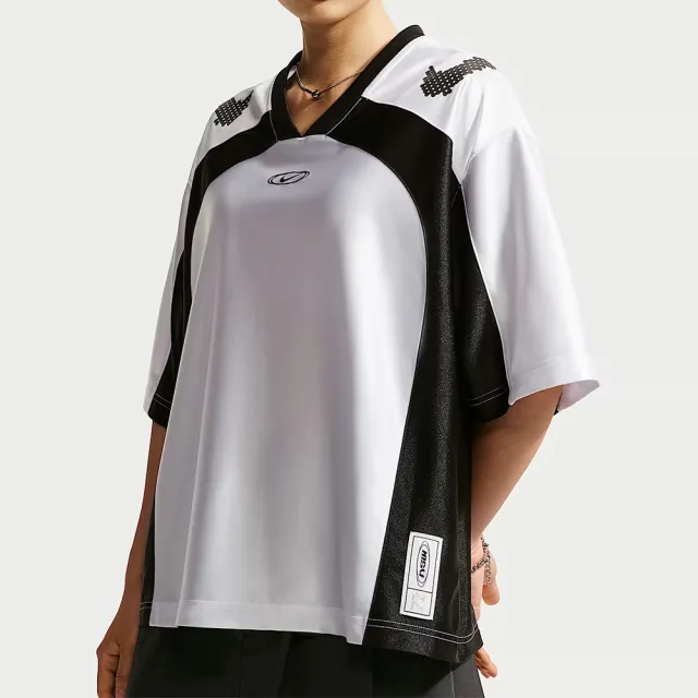 【NIKE 耐吉】As W Nk Street Gfx Jersey 短袖 女款 白黑色 寬鬆 球衣 IQ6138-101