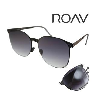 【ROAV】美國洛杉磯品牌 CHARLIZE系列 大鏡面輕量薄鋼折疊太陽眼鏡 SS009.13.41 霧黑框漸層灰鏡片 公司貨