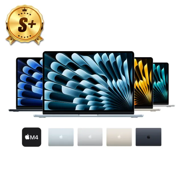 【Apple】S+級福利品 MacBook Air 13.6吋 M4 10核心CPU 8核心GPU 16G 1TB SSD 台版官方整新機(99成新)