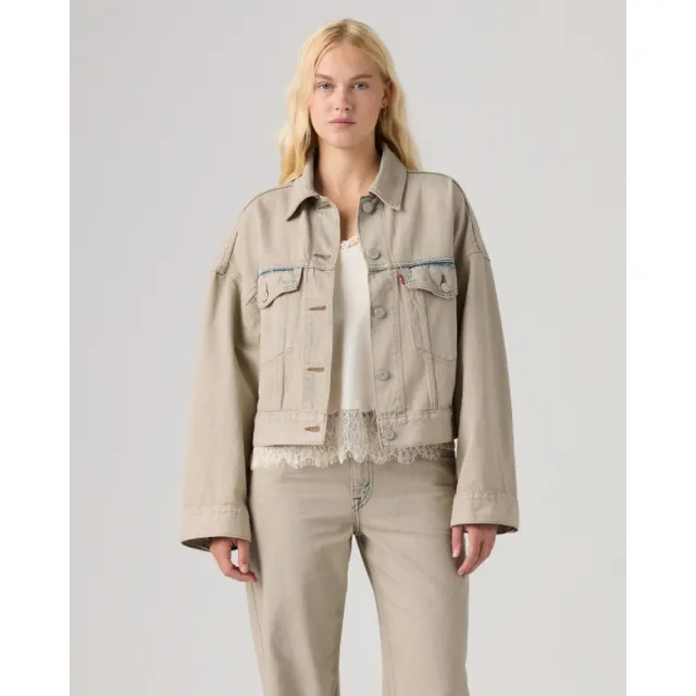 【LEVIS】ROSE 朴彩英同款 短版寬鬆卡車司機牛仔外套 女生上衣 人氣新品 0089L-0017