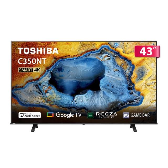 【TOSHIBA 東芝】家電快配★REGZA 43型4K Google TV液晶顯示器(43C350NT)