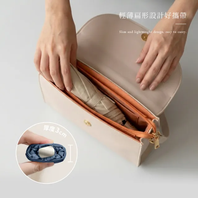 【雨之情】輕扁防曬百搭自動傘-雨傘 折疊傘 扁傘 自動折傘