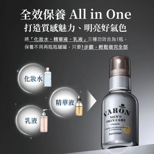 【Suntory 三得利】汎倫  紳士多效活顏精華 輕透版(120ml)