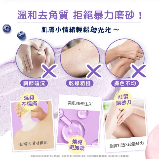 【Dove 多芬】去角質冰淇淋身體磨砂膏4入(薰衣草/櫻花/藍莓/石榴/櫻花/楓糖餅乾/奇異果籽和蘆薈)