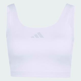 【adidas 愛迪達】Optime Bra Tank 女 背心 運動背心 彈性 吸濕排汗 冰紫(KQ8335)