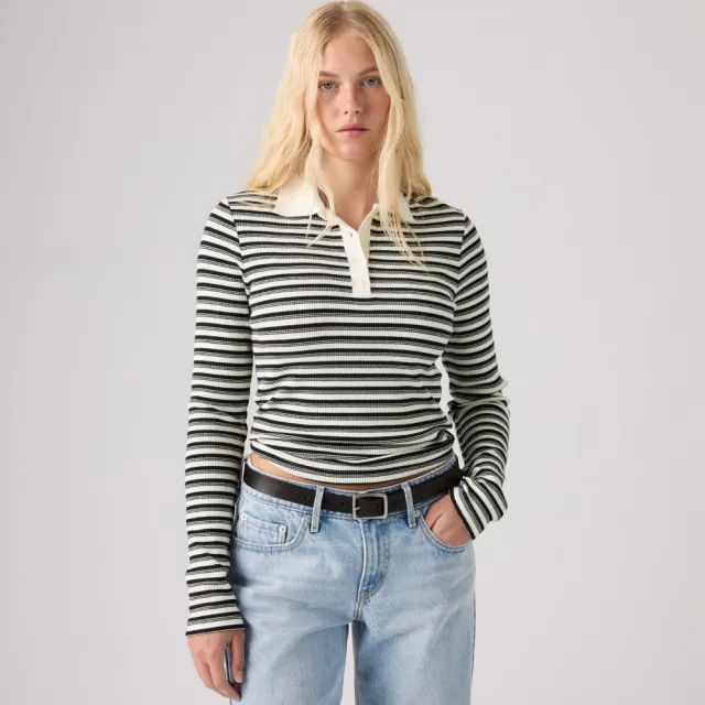 【LEVIS】莫代爾Polo衫 / 微彈性 女生上衣 人氣新品 0087H-0002