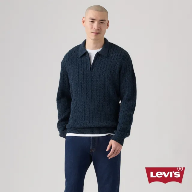 【LEVIS】Mason 四分之一拉鍊針織毛衣 / 羊毛混紡 男生上衣 熱賣單品 007T6-0002