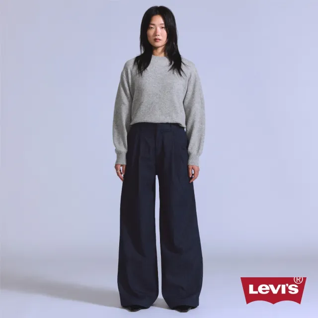 【LEVIS】BLUETAB™ 牛仔打褶西裝寬褲 / 原色 女生牛仔褲 人氣新品 006UA-0000