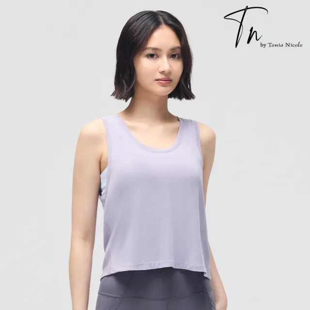 【TN】輕透美背罩衫-灰紫