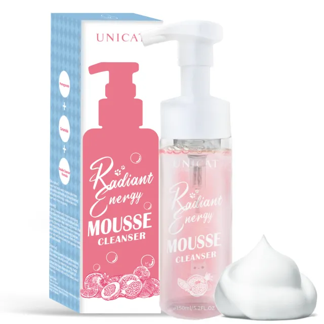 【UNICAT 變臉貓】全天零油光卸洗泡泡慕斯 洗面慕斯 150ml(任選 紅石榴/金盞花)臉部清潔 潔顏慕斯 洗卸慕斯