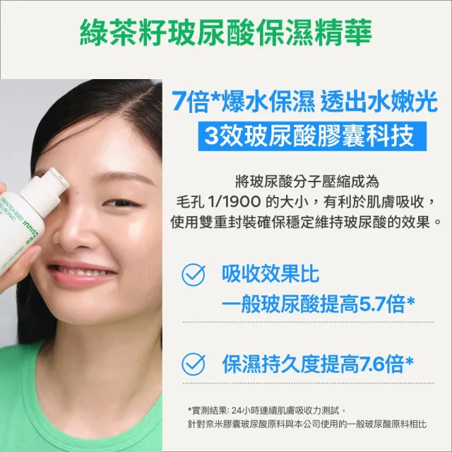 【innisfree】綠茶籽玻尿酸保濕精華囤貨組(340ml/保濕修護精華)
