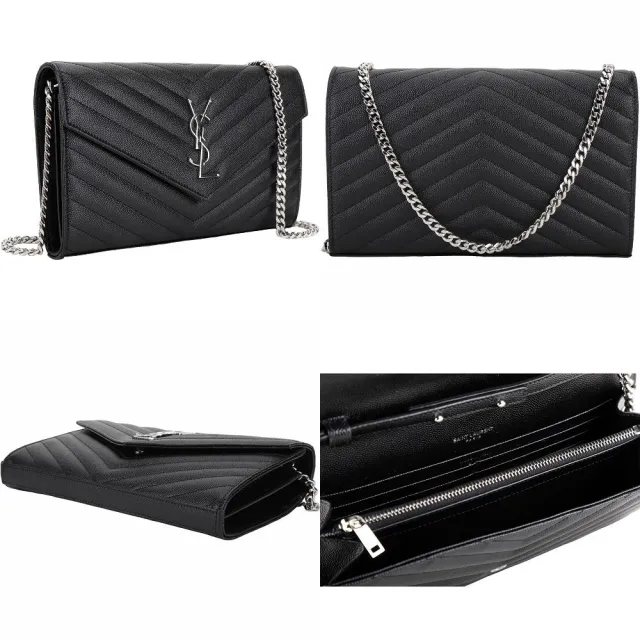 【YSL】Saint Laurent 大型 Monogram牛皮鍊帶斜背包-多款可選(肩背包 手拿包 鍊包)