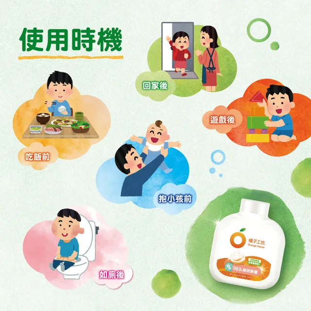 【Orange house 橘子工坊】變色泡泡洗手慕斯補充瓶3入組(350mlx3)