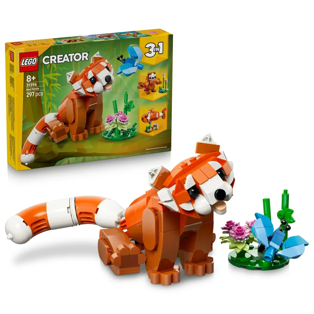 【LEGO 樂高】創意百變系列3合1 31394 可愛動物：小貓熊(momo獨家 三合一玩具 禮物 動物玩具)