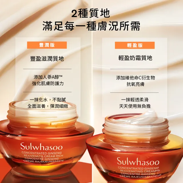 【Sulwhasoo 雪花秀】官方直營 滋陰蔘回彈霜50ml禮盒(豐潤版 2026)