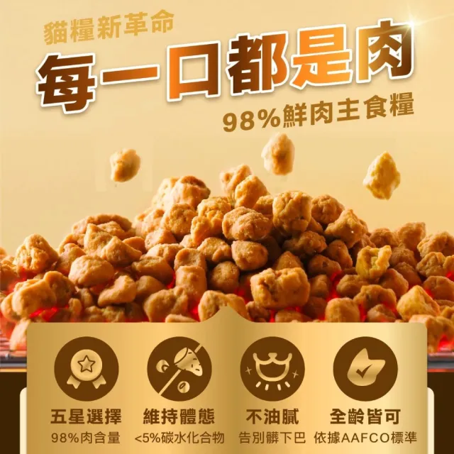 【怪獸部落】98%鮮肉主食糧1.8kg(貓主食 貓飼料 貓糧 全齡貓)