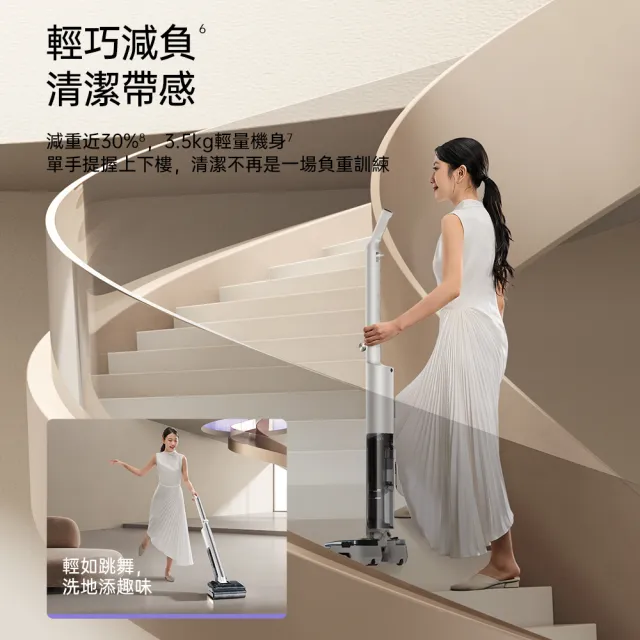 【Tineco 添可】獨家耗材組!180度折疊!i7 FOLD 可平躺折疊吸塵洗地機(超輕3.5kg/9.6cm平躺/25kpa颶風)