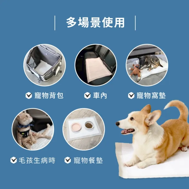 【汪喵星球】消臭瞬吸尿布墊-4入組(犬貓清潔 尿布墊)