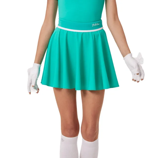 【BLKTEE GOLF】出清特價 彈力腰飄擺裙-粉紅/綠/黑(高爾夫女裙 百褶裙 短裙 A字裙)